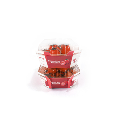Fruit Berry Cardboard Food Boats , Paper Boat Tray With Plastic Lid
